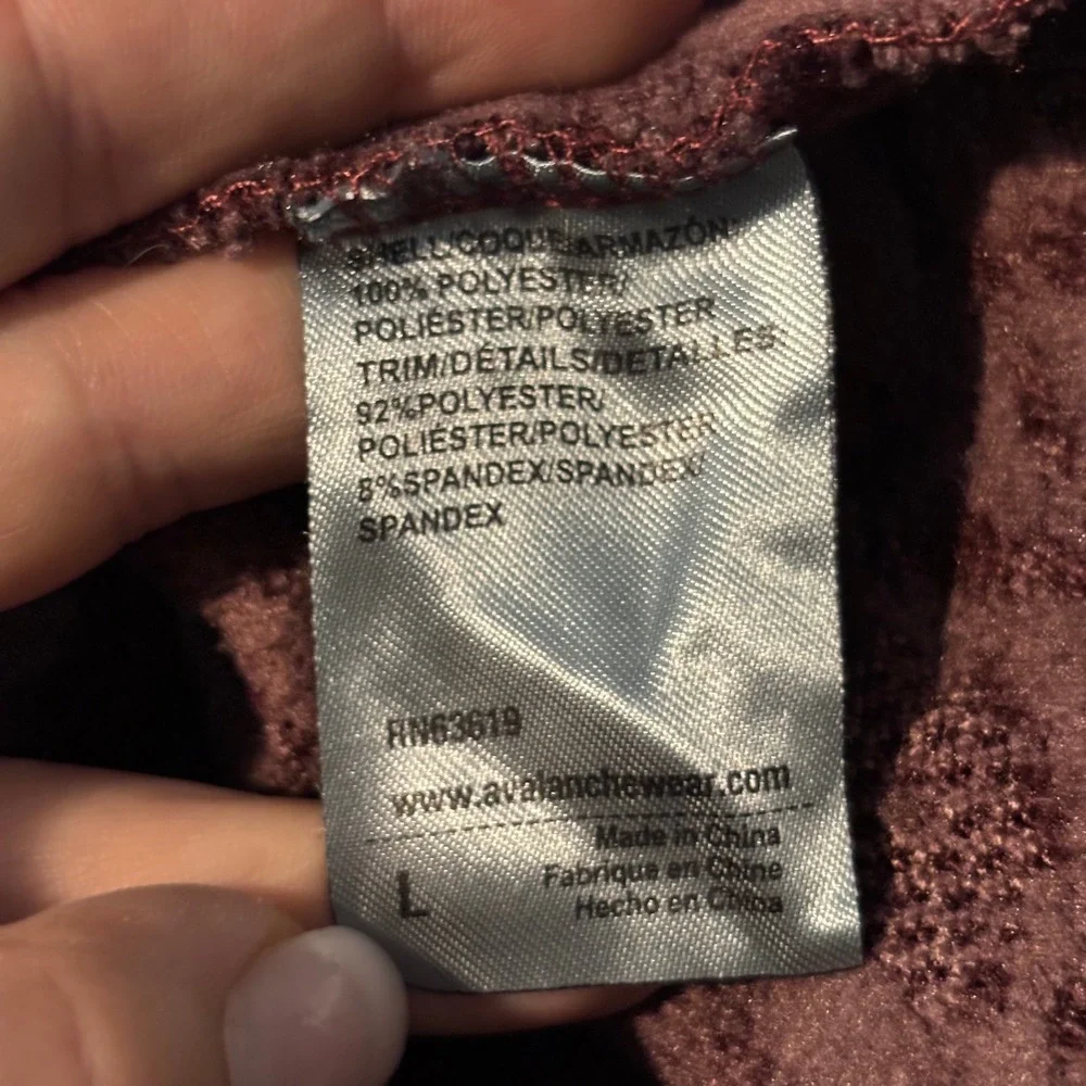 Avalanche‎ Outdoor Supply Womens Burgundy Geometric Fleece Pullover Large
